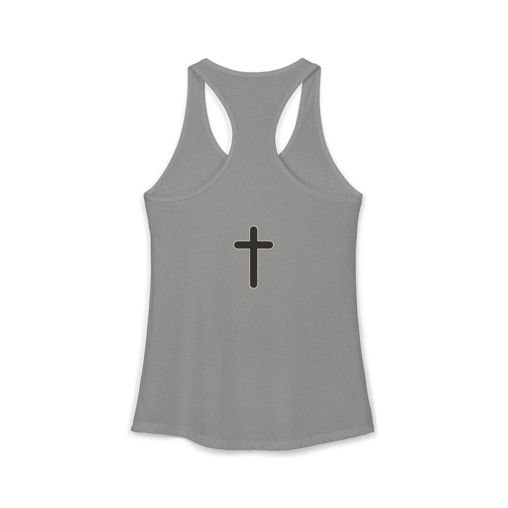 Women's Ideal Racerback Tank Faith Based Shirt | Christian Mom Tank | Redeemed by Grace | Cross Back Design