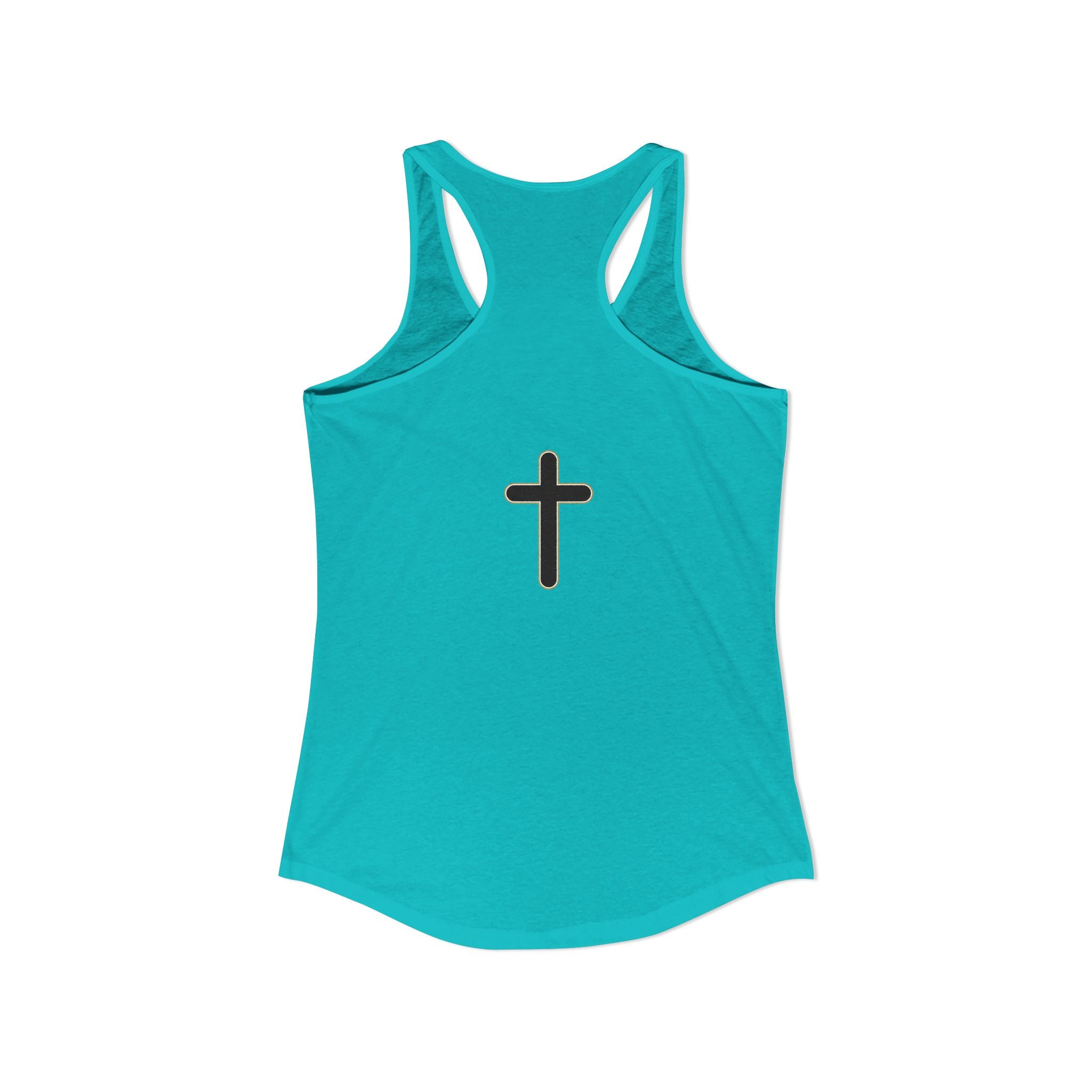 Women's Ideal Racerback Tank Faith Based Shirt | Christian Mom Tank | Redeemed by Grace | Cross Back Design