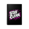 Stay Clean Graffiti Spiral Notebook | Recovery Journal | Addiction Recovery Writing Journal | Sober Life Notebook | Motivational Recovery Gift