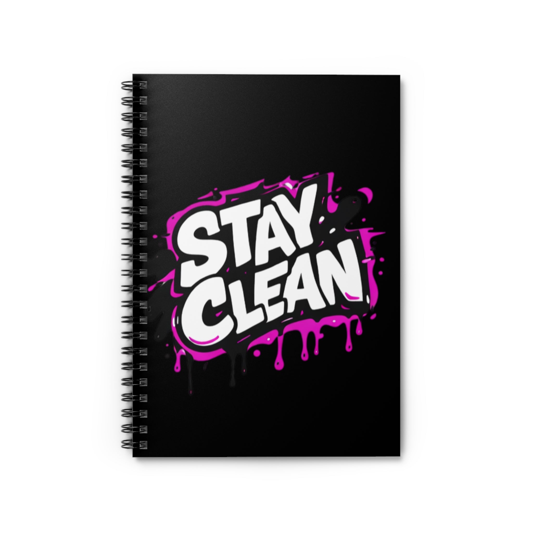 Stay Clean Graffiti Spiral Notebook | Recovery Journal | Addiction Recovery Writing Journal | Sober Life Notebook | Motivational Recovery Gift