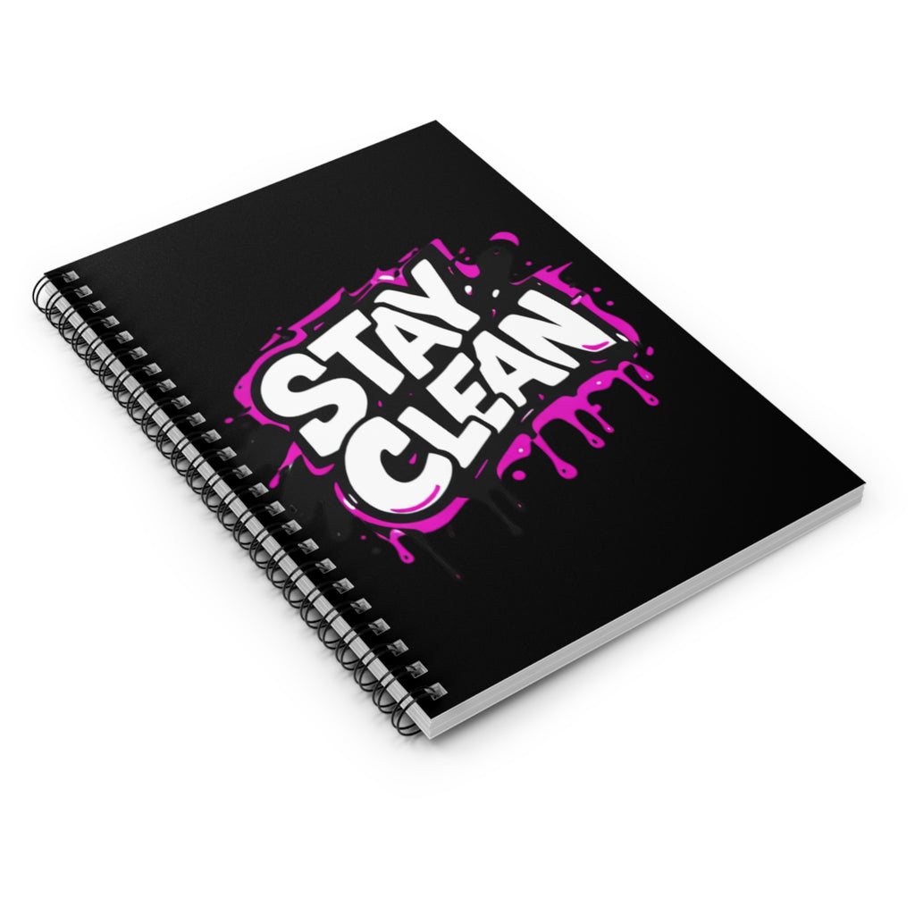 Stay Clean Graffiti Spiral Notebook | Recovery Journal | Addiction Recovery Writing Journal | Sober Life Notebook | Motivational Recovery Gift