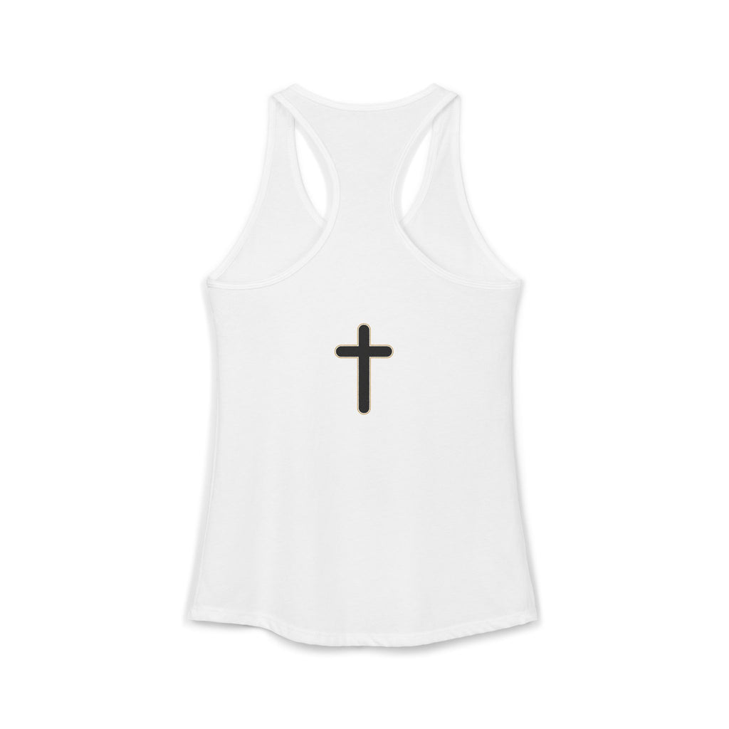 Women's Ideal Racerback Tank Faith Based Shirt | Christian Mom Tank | Redeemed by Grace | Cross Back Design