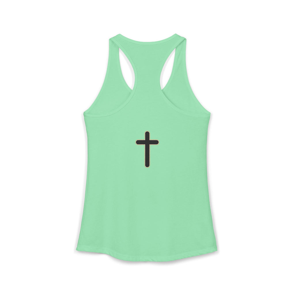 Women's Ideal Racerback Tank Faith Based Shirt | Christian Mom Tank | Redeemed by Grace | Cross Back Design
