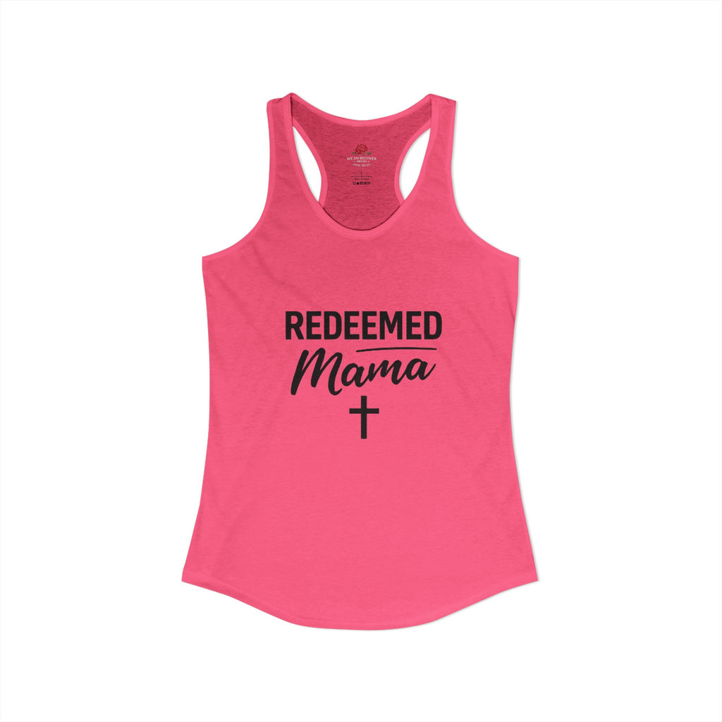 Women's Ideal Racerback Tank Faith Based Shirt | Christian Mom Tank | Redeemed by Grace | Cross Back Design