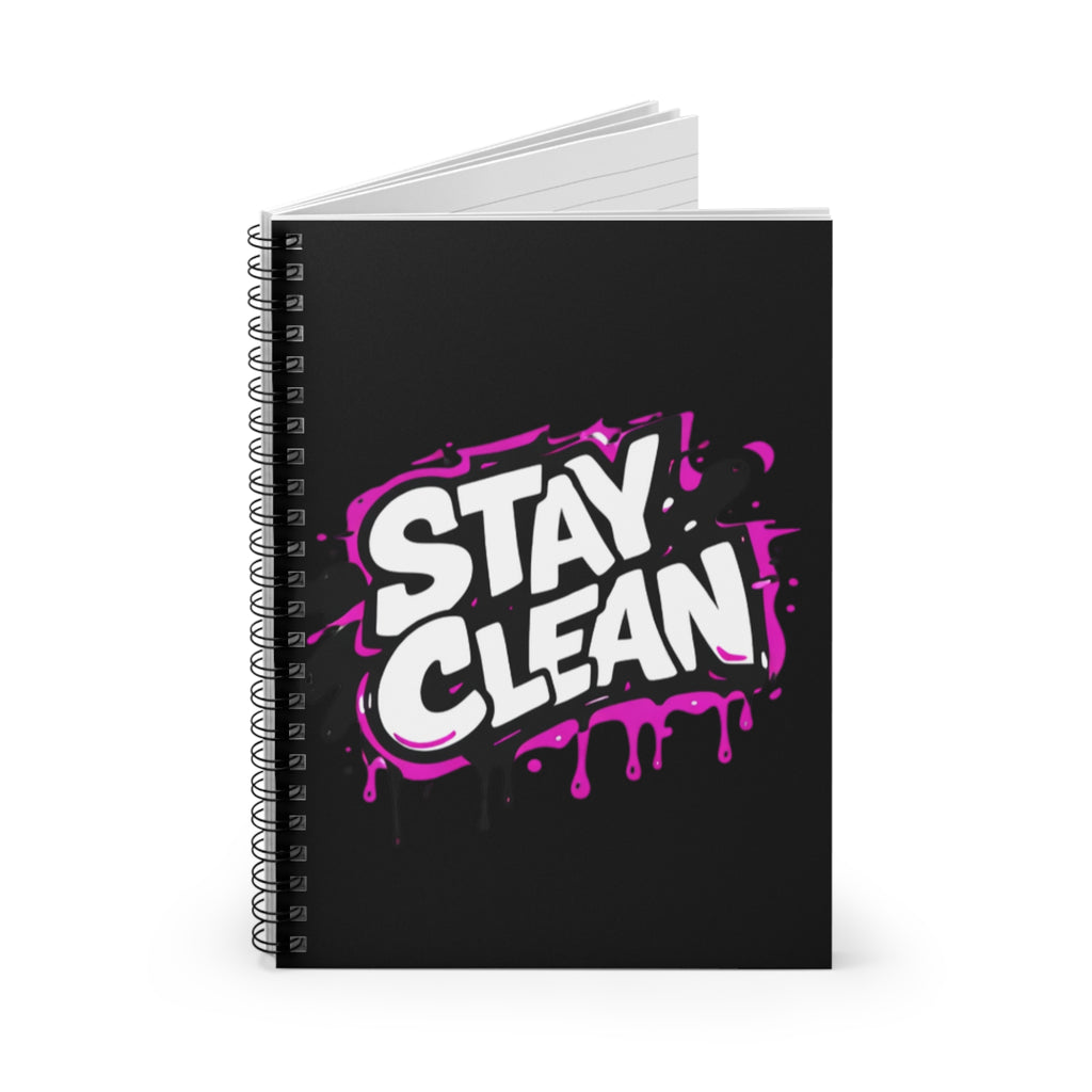 Stay Clean Graffiti Spiral Notebook | Recovery Journal | Addiction Recovery Writing Journal | Sober Life Notebook | Motivational Recovery Gift