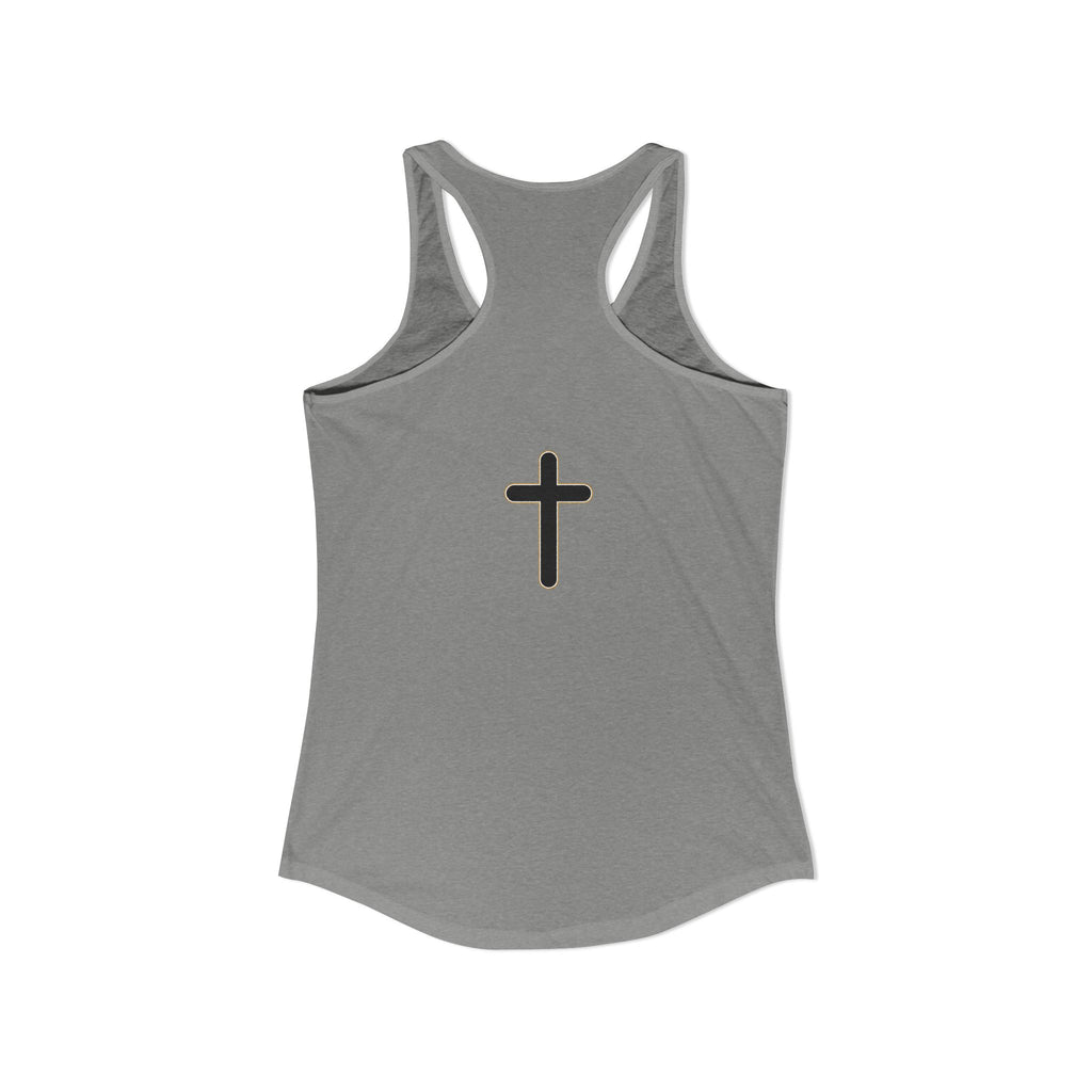 Women's Ideal Racerback Tank Faith Based Shirt | Christian Mom Tank | Redeemed by Grace | Cross Back Design