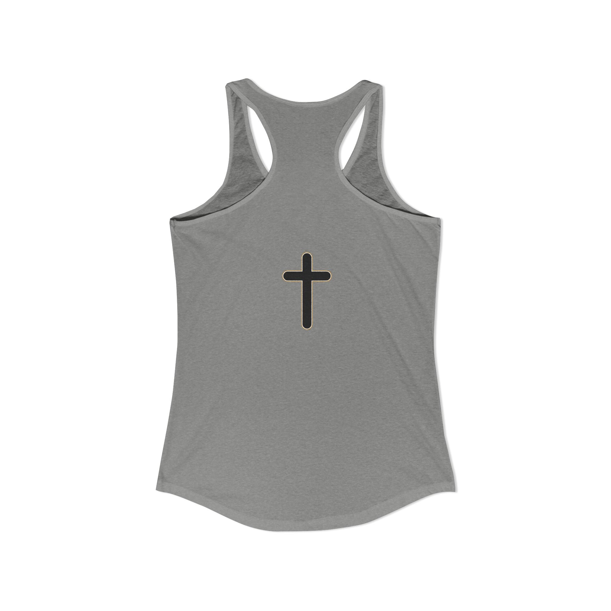 Women's Ideal Racerback Tank Faith Based Shirt | Christian Mom Tank | Redeemed by Grace | Cross Back Design